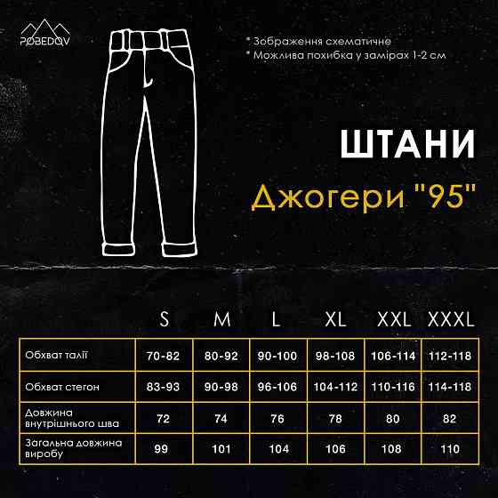 Чоловічі штани джогери з кишенями сірі Pobedov 95 Київ