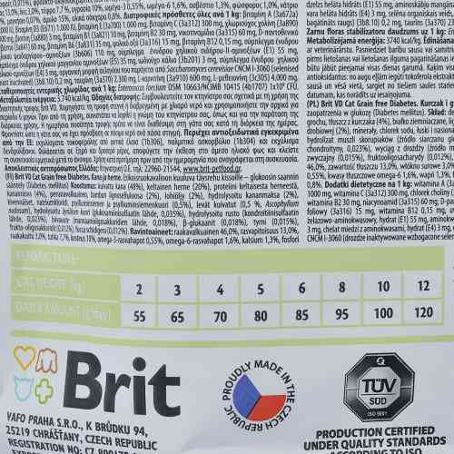 Корм сухий Brit Grain Free VetDiet Cat Diabetes для котів з цукровим діабетом беззерновий з куркою та горохом 400 г Київ