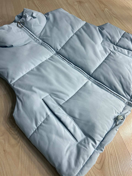 Жилет жіночий HAIZIYUAN 23106 середня довжина з куліскою кишені комір стійка блакитний, блакитний, L Київ - фото 7