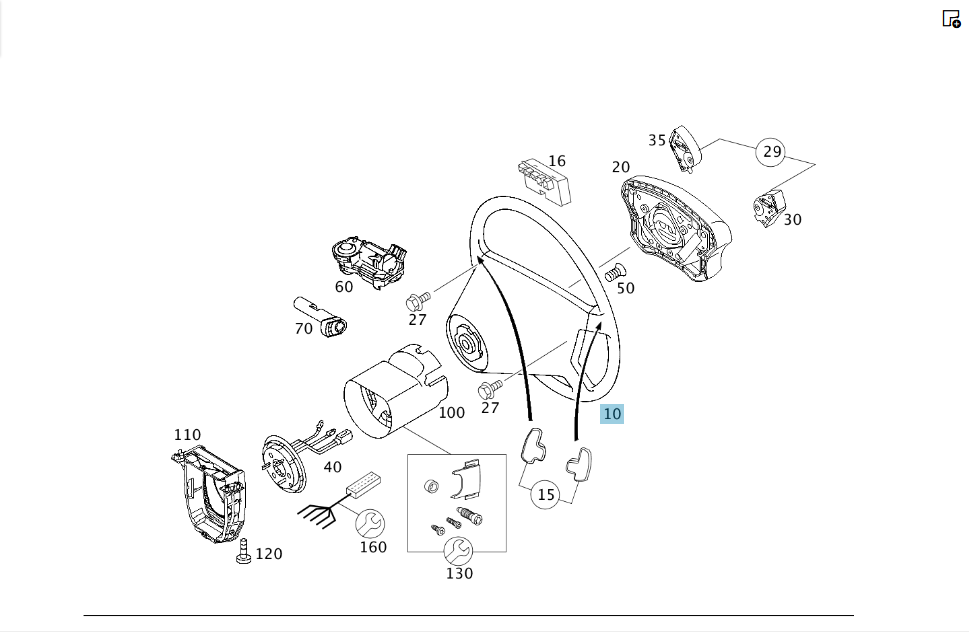Mercedes-Benz  A2034600803 9E00 Кермо чорне гумове C-class W203 C-class S203 Одеса - фото 2