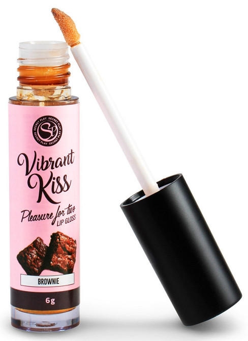 Блеск для губ с эффектом вибрации Secret Play - LIP GLOSS Vibrant Kiss Brownie, 6 грамм Sex Aura Киев - изображение 2