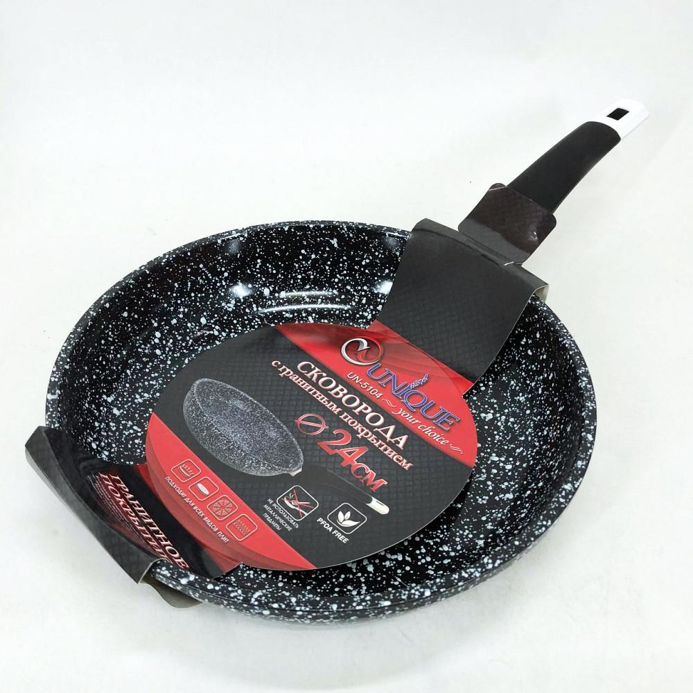 Сковородка качественная удобная на кухню UNIQUE, Сковорода для готовки на индукции OF-34 Львов - изображение 1