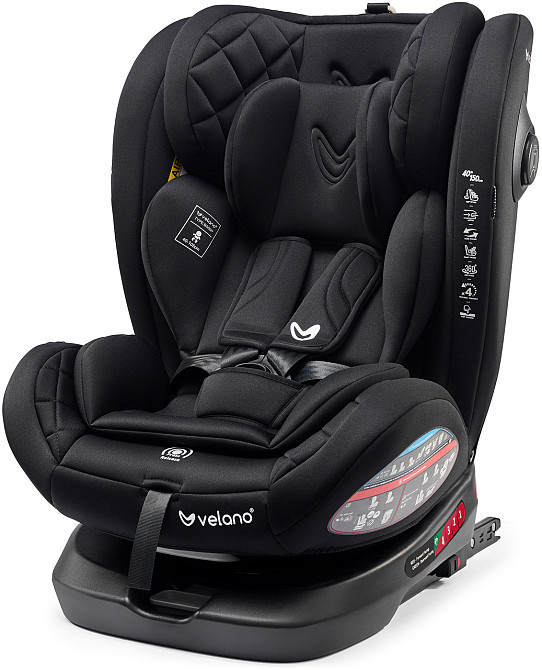 Автокресло Velano Aura 360° i-Size от 0 до 12 лет (40–150 см) Isofix (Черный) Киев - изображение 1