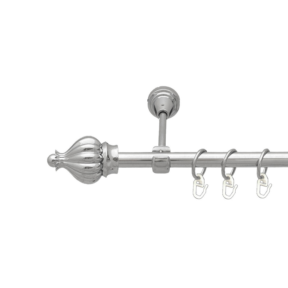 Карниз Orvit Таджа металевий однорядний відкритий Хром 16 мм 240 см (7387681) Львов - изображение 1