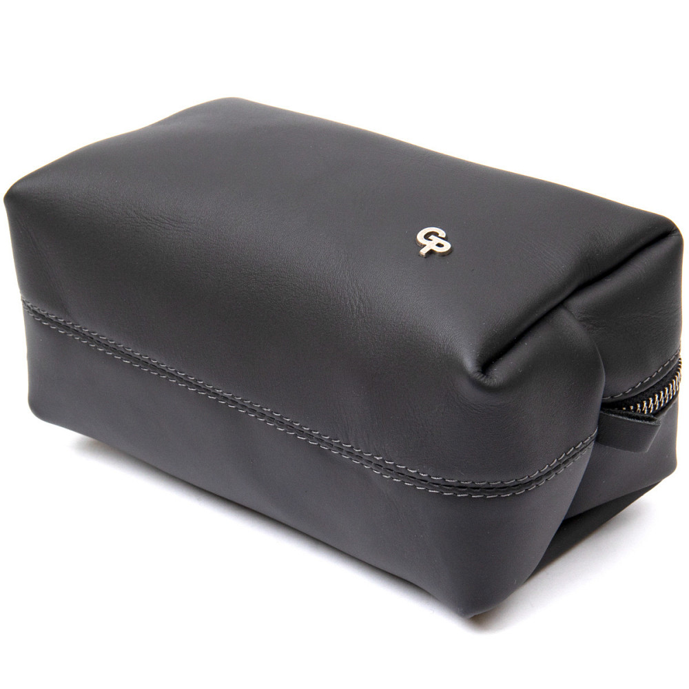 Матовий чоловічий шкіряний несесер GRANDE PELLE 11509 Чорний Київ - фото 3