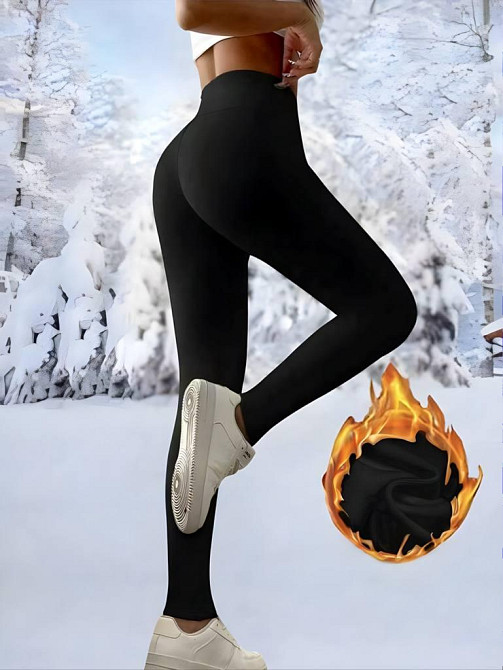 Жіночі базові утеплені лосини дайвінг на флісі Чорний, 46/48 Одеса - фото 3