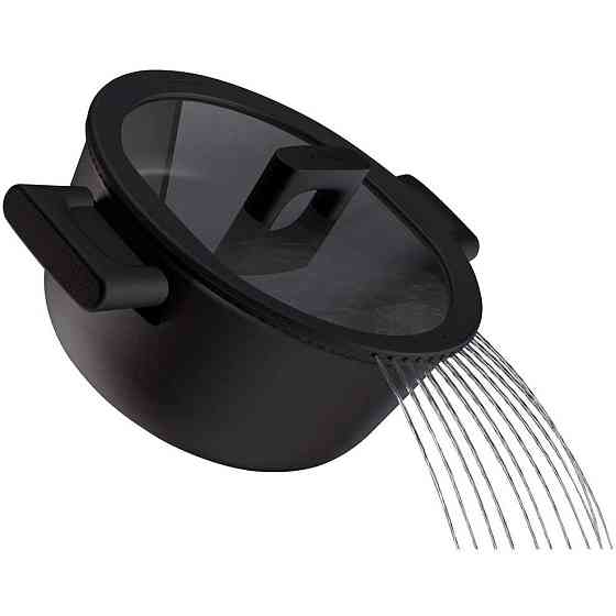 Кухонна Каструля з кришкою 5 літрів Fiskars "Hard Face" (1052228) Алюміній Нововолинськ