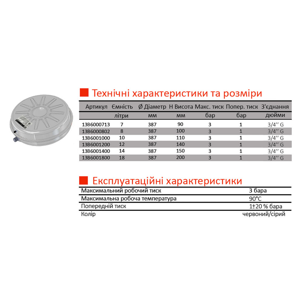 Бак Zilmet oem-pro для монтажу в котли плоский Арт. 531 12л. 3bar рифлений ( 13B6001208 ) (000001511) Київ - фото 3