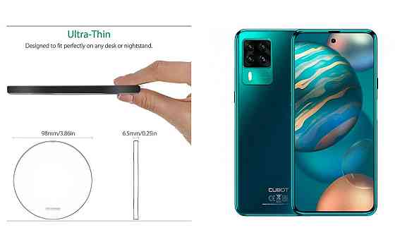 Беспроводное зарядное устройство Copper до 30W для Doogee S96, S96 GT, S96 Pro, USB-C, LED Киев