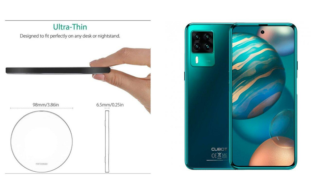 Бездротовий зарядний пристрій Copper до 30W для Doogee S96, S96 GT, S96 Pro, USB-C, LED Київ - фото 3