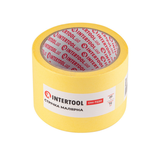 Стрічка малярна 72мм, 20м, жовта INTERTOOL DM-7220 Київ - фото 2