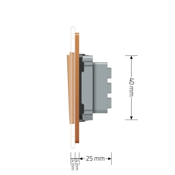 LIVOLO Одноклавішний прохідний вимикач Livolo золото скло (VL-С7FCMKS-2AP) Коломия