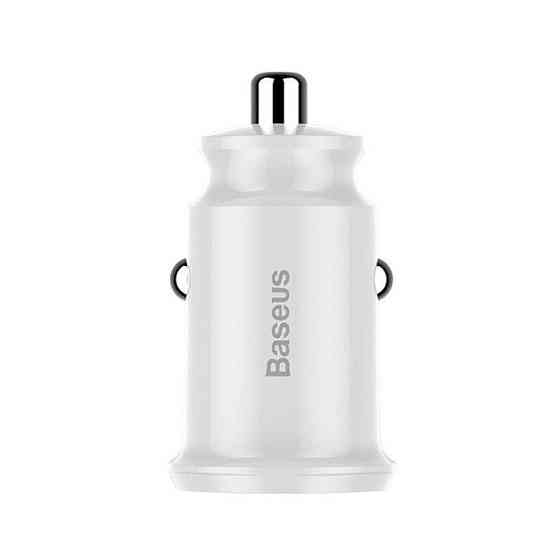 Автомобільний зарядний пристрій BASEUS С8-K Grain Mini Smart Car Charger 3.1 A (Білий, два USB-порта) Миколаїв