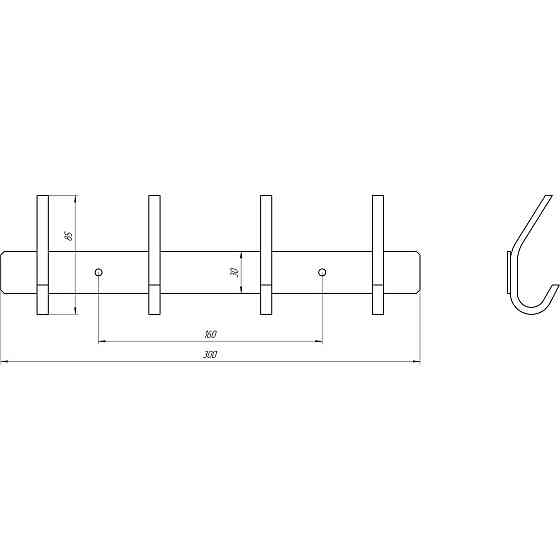 Планка с крючками Globus Lux BQ9435-4 черная матовая SUS304 Киев