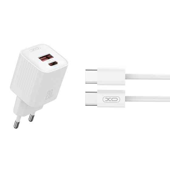 Мережевий зарядний пристрій XO L147 PD20W 1USB-A+1USB-C Type-C кабель білий Львів