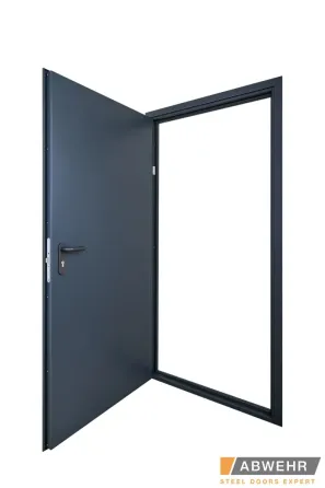 Вхідні двері Abwehr Техніські двері з італійськими самодовідними петлями TD-2 RAL 7021 960*2050 мм Київ