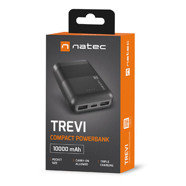 УМБ Natec 10000mah Trevi Compact 2x USB-A + 1x USB -C Black чорна (NPB-1941) Киев - изображение 6
