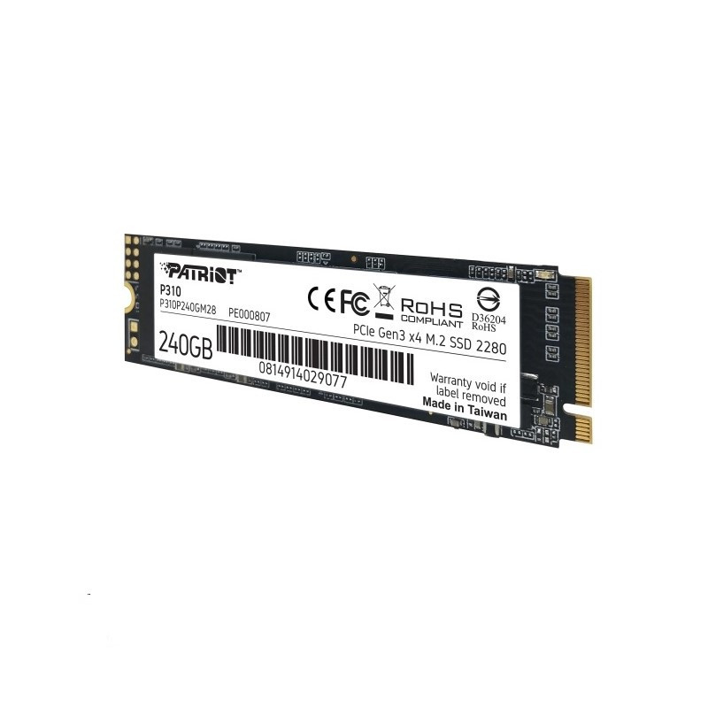 SSD диск накопичувач M.2 Patriot P310 240GB NVMe 2280 PCIe 3.0 3D TLC P310P240GM28 Одеса - фото 5