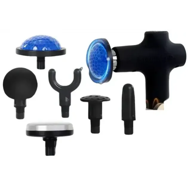 Портативный массажер JY-711B Plus с вибрацией и подогревом 6 насадок для мышц и восстановления Одесса - изображение 4