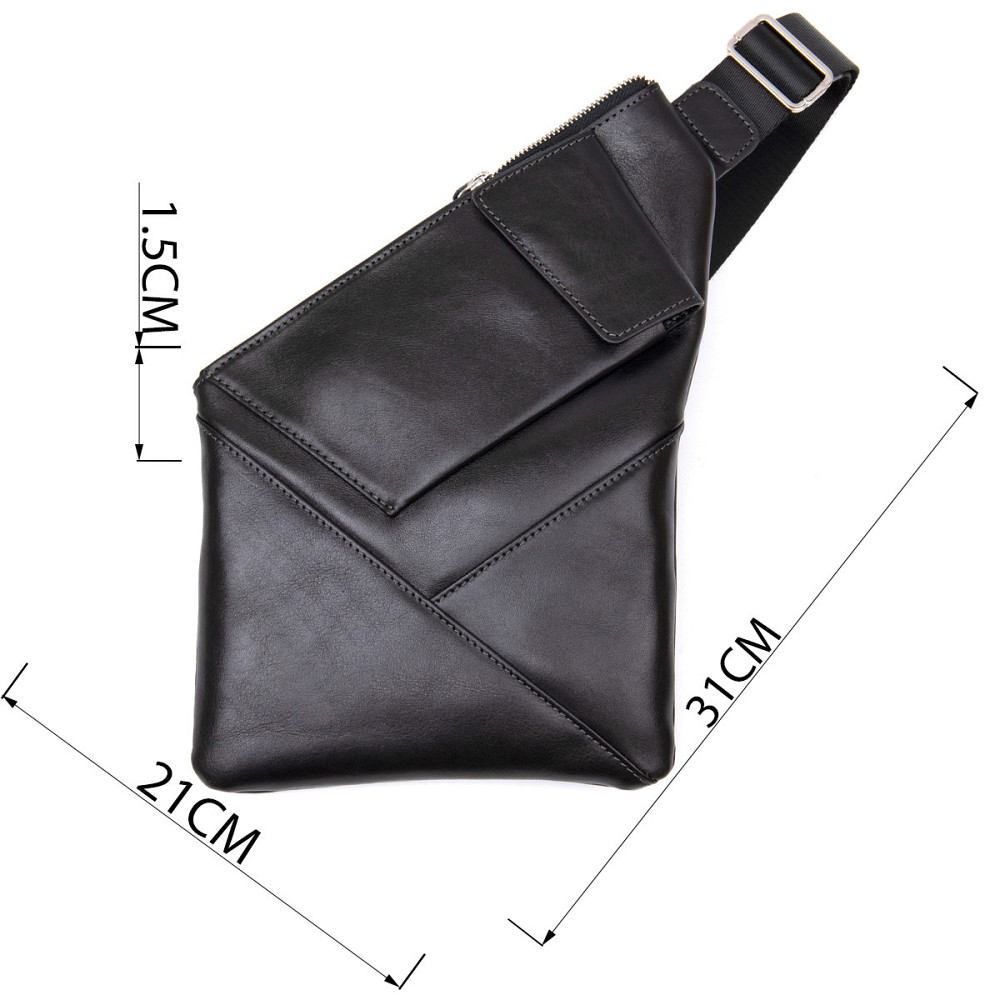 Шкіряна чоловіча сумка через плече GRANDE PELLE 11439 Чорний Київ - фото 7