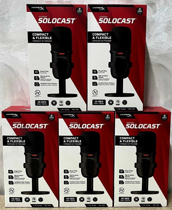 Микрофон для ПК /для стриминга/ подкастов: Hyper X SoloCast Black. НОВЫЙ ! Киев - изображение 1