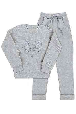 Костюм для дівчаток 2-х предметний, сірий топ Крохатушка одяг Київ