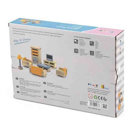 Дерев'яні меблі для ляльок PolarB Вітальня (44037) Харків