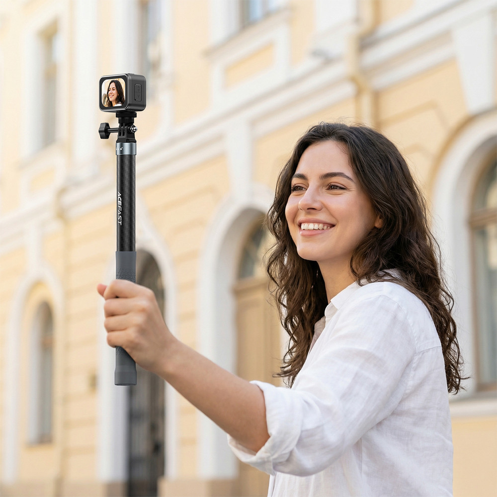 Монопод ACEFAST E38 1.2m carbon fiber telescopic selfie stick Gray-Black Одеса - фото 8