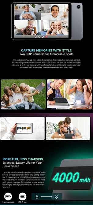 Планшет: 4G Alldocube iPlay 50 mini 8.4/12 64Gb. SIM Книга iPad Xiaomi. Киев - изображение 6