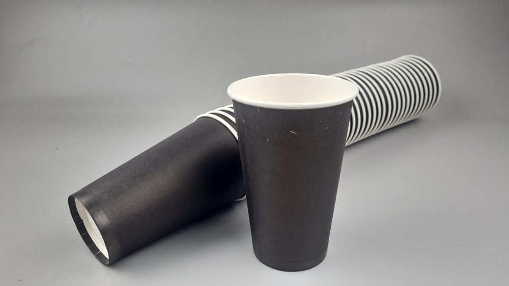 Склянка паперова 500 мл (16oz) "БЕЛО ЧОРНИЙ" Маестро (35 шт.) Харків - фото 1