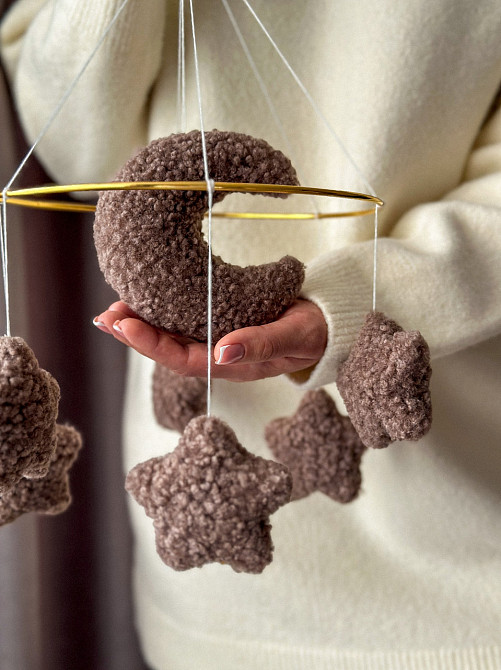 Дитячий музичний мобіль на ліжечко для немовлят WooolyWool «Зірки беж» з 35 мелодіями Київ - фото 10