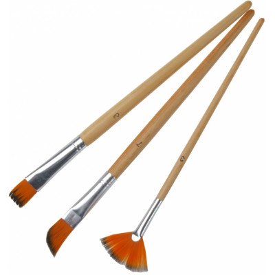 Кисточка для рисования Maxi набор ворс нейлон (№3 веерная, 7 полумесяцем, 8 волнистая) (MX60830) Винница - изображение 2