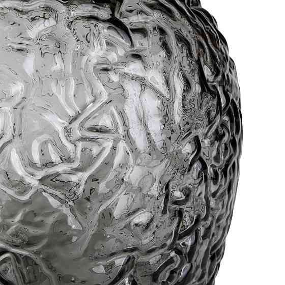 Ваза для квітів зі скла, декоративна кругла, 30 см, сіра HP-1731 Коломия