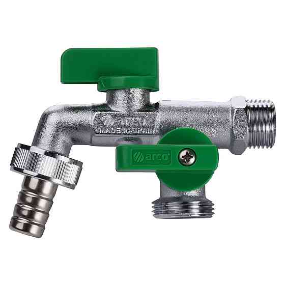 Кран шаровый поливочный двойной ARCO 1/2″x3/4″x3/4″ 00472 (000013553) Киев