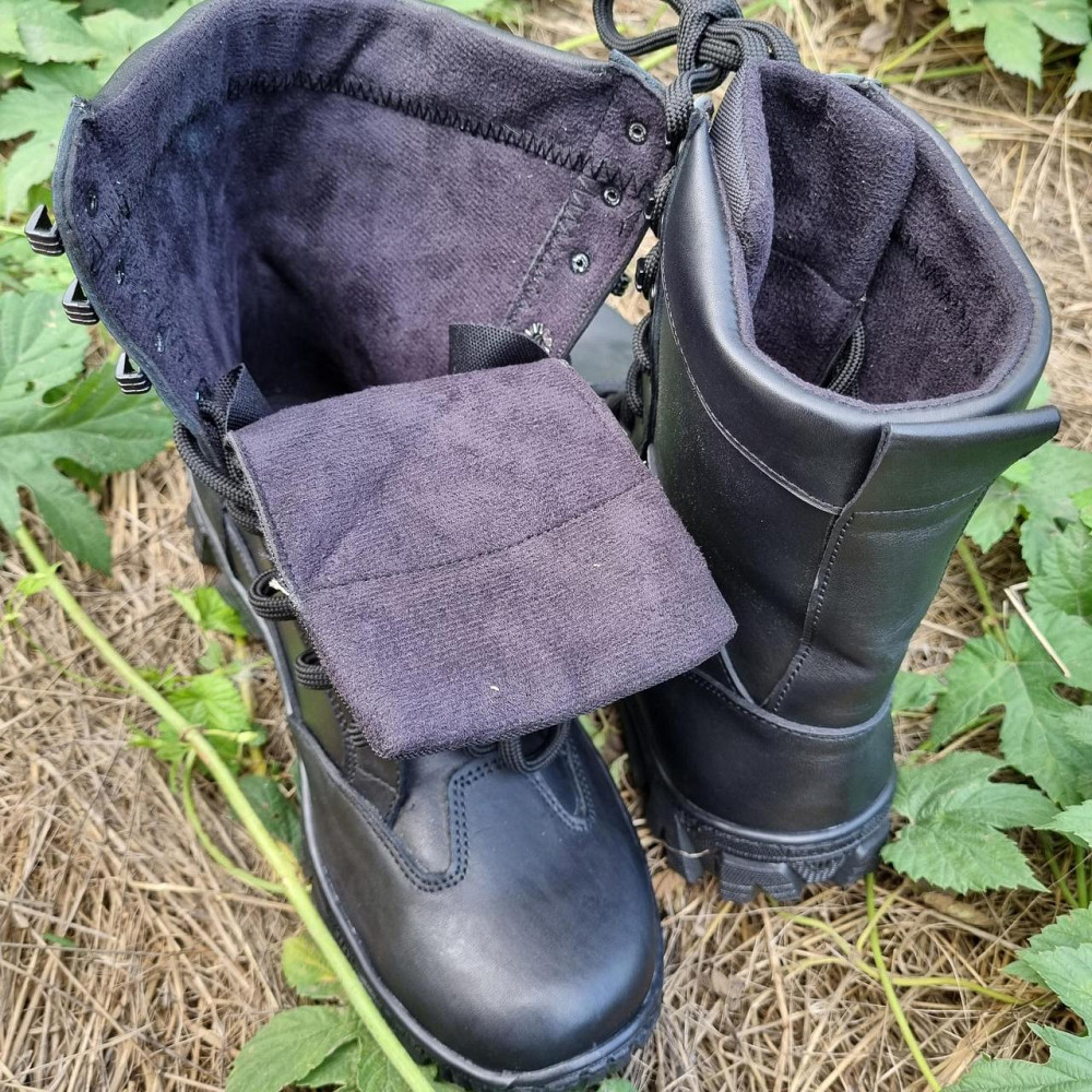 Військові чоловічі демісезонні берці ТАЙФУН  чорні ,міцні тактичні берці прошити та проклеєні Львів - фото 6