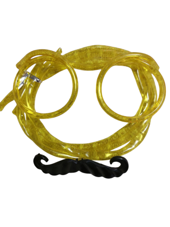 Очки трубочка детские с усами для питья one size желтый Киев