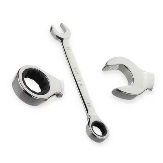 Набор ключей рожково-накидных с трещеткой 8-19 мм 12 шт (планшет) CrV Мукачево