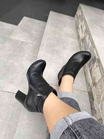 Nivelle Класичні черевики жіночі з натуральної шкіри чорні на підборах весна-осінь демісезонні Коломия