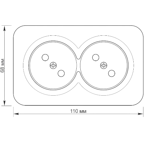 BINERA чорний/графіт Розетка зовнішня 2-а IP20 Videx Житомир - фото 5