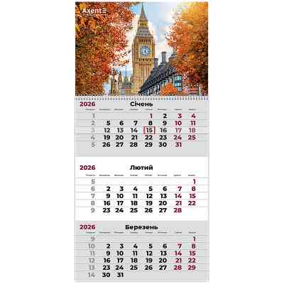 Календарь Axent настенный квартальный на 2026 г.Architecture 2 (8801-26-11-A) Винница