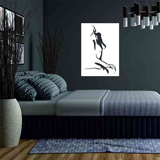 Декоративное настенное Панно «Силуэт женщины», Декор на стену 50*35 см, Белый Киев
