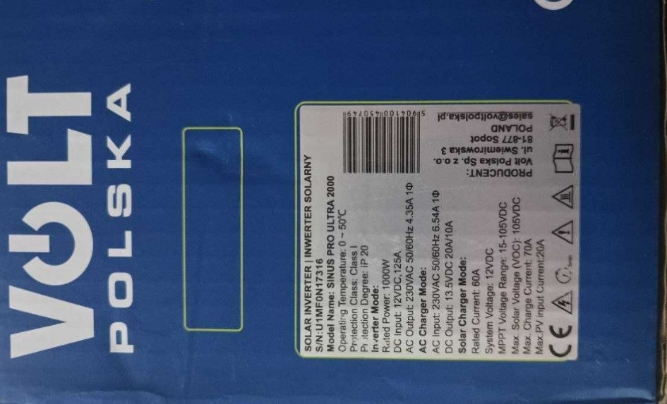 Гибридный Инвертор Volt Polska 2000W 12V. ДЖБ ИБП Гибридный Инвертор. Харьков - изображение 1