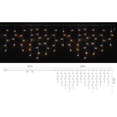 Гирлянда Delux ICICLE С 75LED 2х0.7 м теплый белый/прозрачный IP20 (90017986) Винница