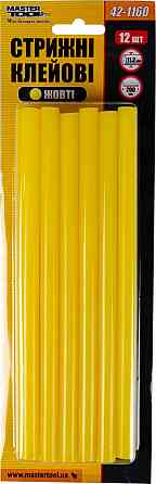 Стрижні клейові MASTERTOOL 11.2х200 мм 12 шт жовті 42-1160 Коломия