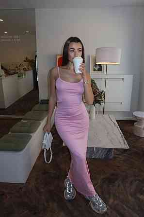 Жіноче елегантне вечірнє довге плаття з еластичної віскози Рожевий, 42/44 Одеса