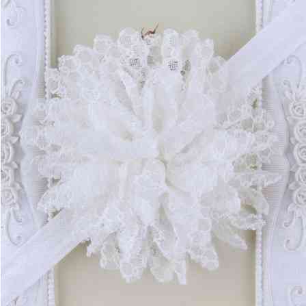 Повязка на голову детская с цветком 40-50 см белый Киев