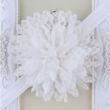 Повязка на голову детская с цветком 40-50 см белый Киев - изображение 1