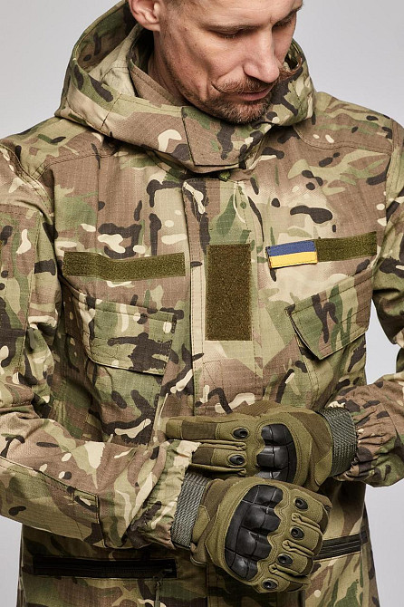 Армійська військова чоловіча куртка мультикам польова тактична демісезонна вітрозахисна водостійка Львів - фото 2
