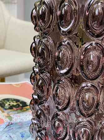 Ваза скляна 14*14*25 см "Майя" рожеве товсте скло Київ