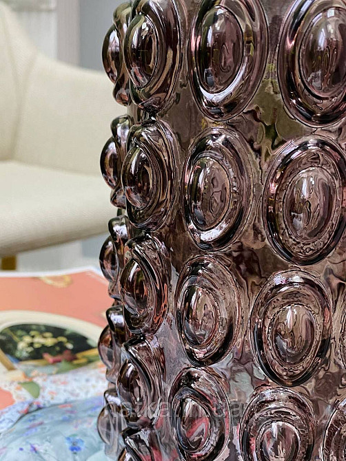 Ваза скляна 14*14*25 см "Майя" рожеве товсте скло Київ - фото 2